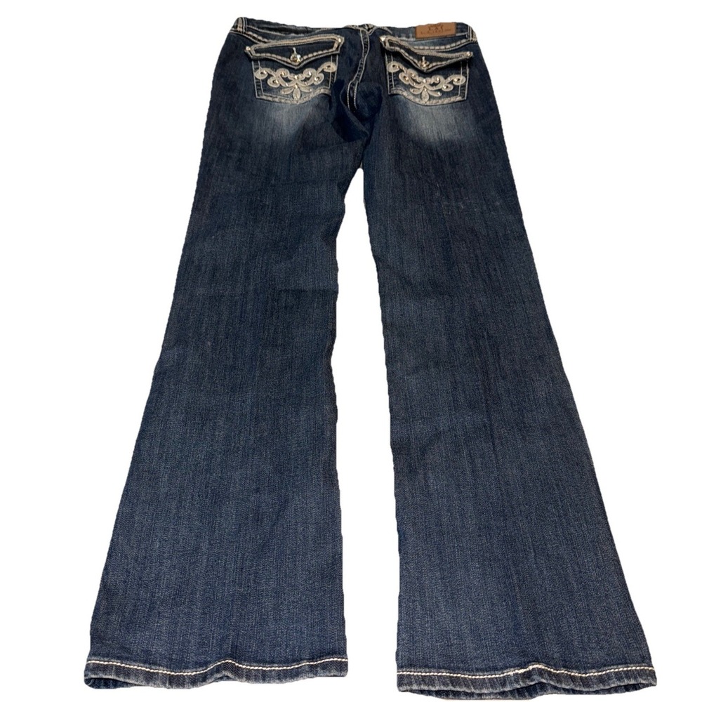 LA Idol USA Jeans Womens Sz 13 35 X 33 Stitching Bootcut Embellished
